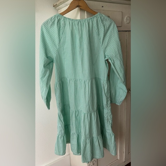 NWT J. Crew | Women’s mint green/white plaid crewneck puff sleeve dress, size S - Picture 5 of 14